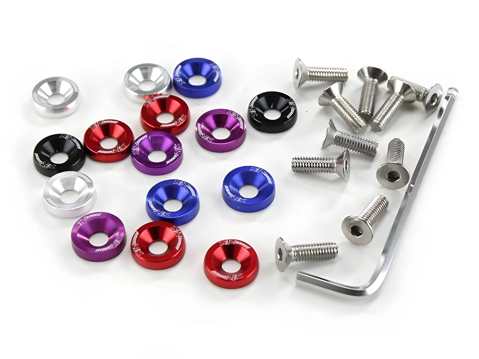 10pc Red Billet Fender & Bumper Washer Bolt Dress Up Kit For Honda Civic 92-95 – M6 X 1.0 CNC Aluminum
